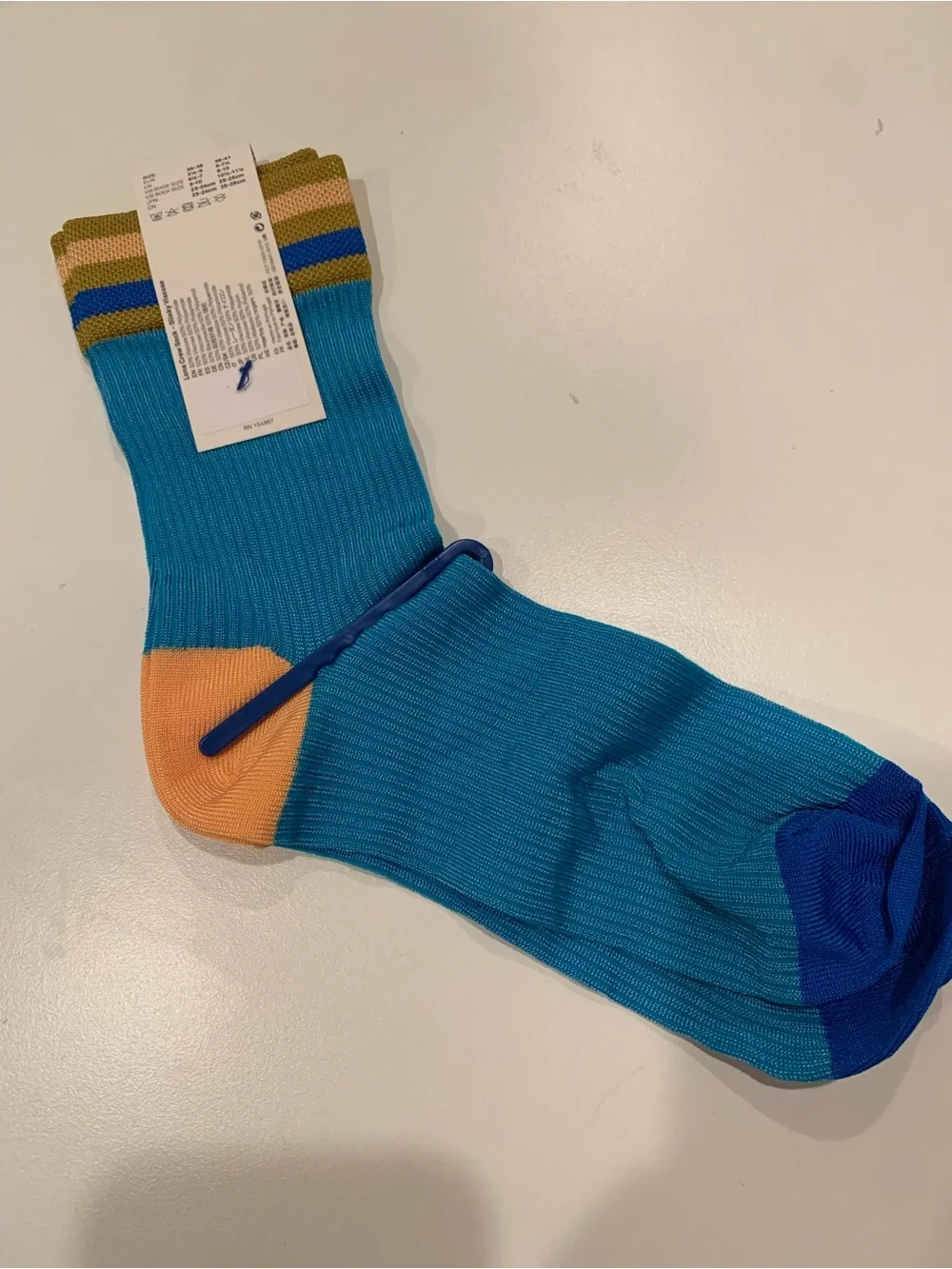 Hysteria by Happy Socks Teal Orange Colorblock Socks NWT